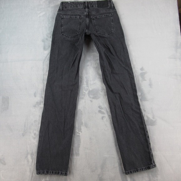Zara Womens Jeans Size 0 Gray Faded Black Straight Leg Denim 6164/058/800 - Picture 8 of 13
